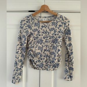 Abercrombie Kids long sleeve blue and cream top